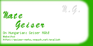 mate geiser business card