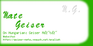 mate geiser business card